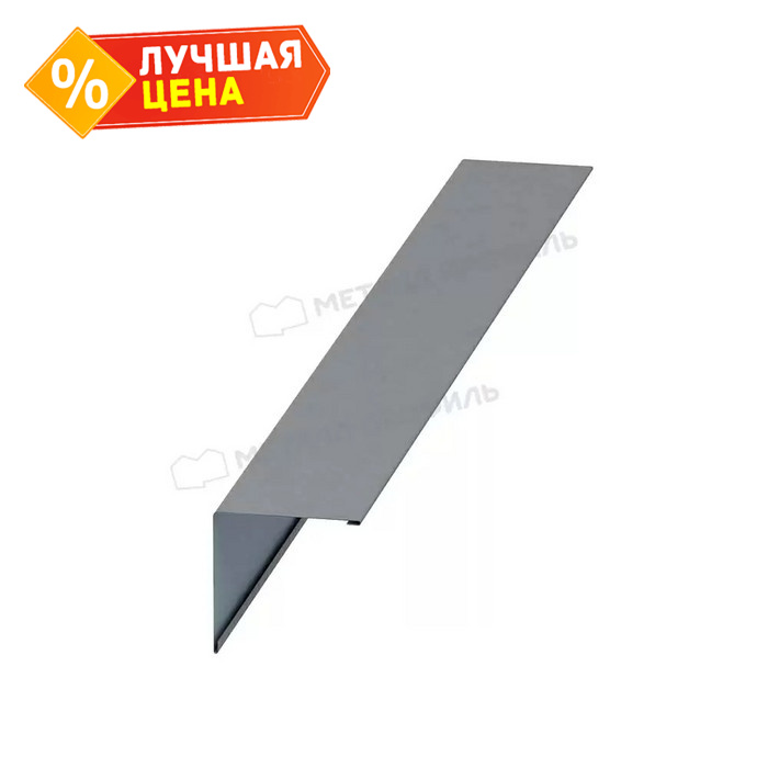 Планка конька плоского простая 115х115х2000 (ПЭ-01-9003-0.45)