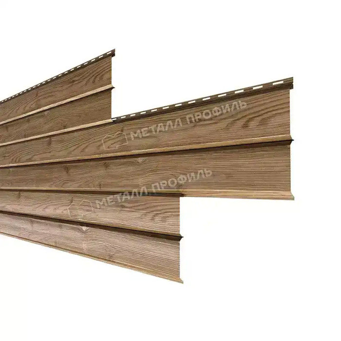 Металлический сайдинг Lбрус-XL-Н Металл-Профиль ECOSTEEL Кедр 14х335